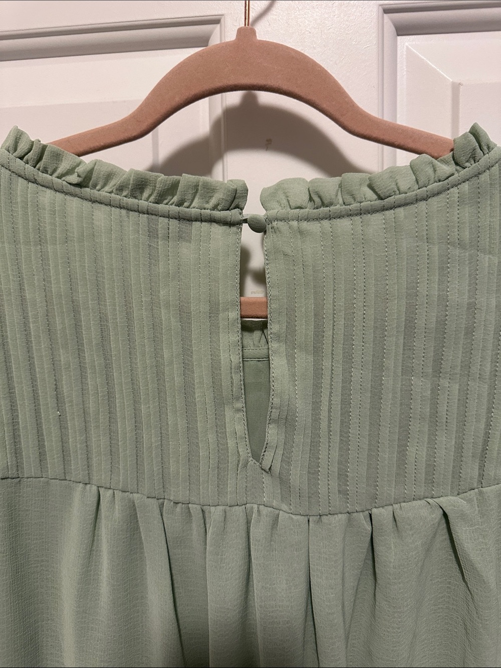 torrid Sage Green Ruffle Yoke Blouse - Picture 5 of 5